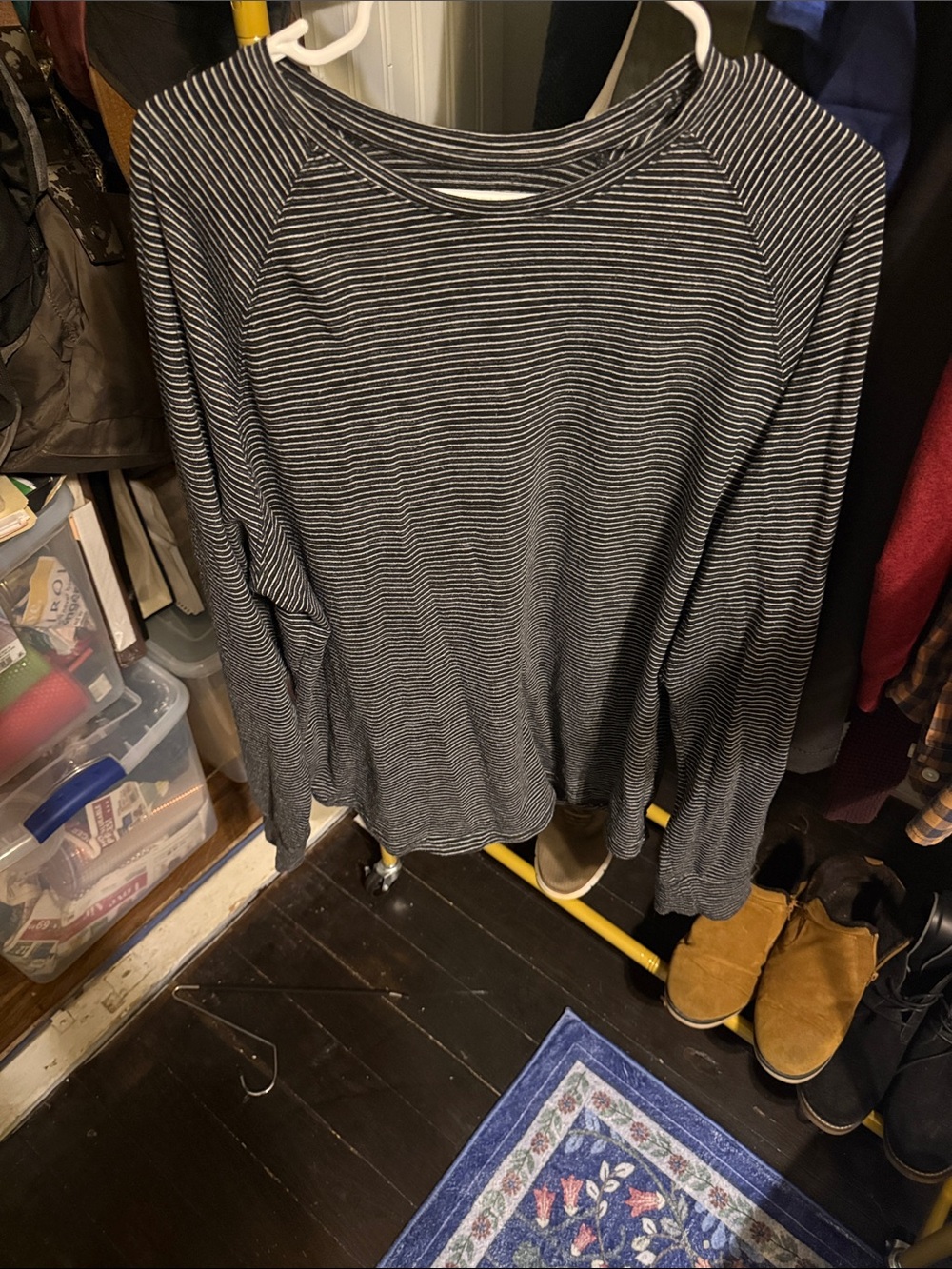 Goodfellow & Co Black and White Striped Long Sleeve Tee
